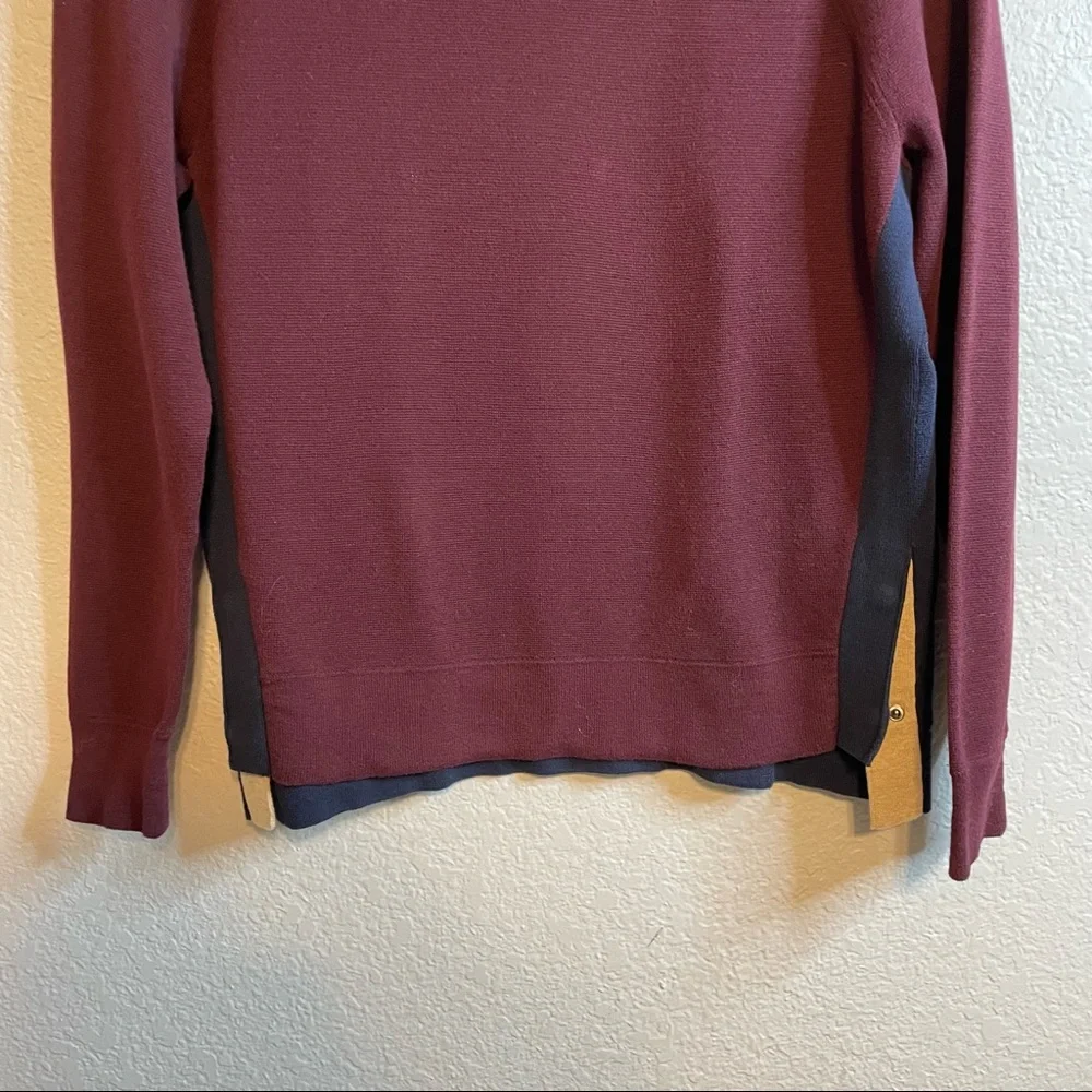 J.Crew Colorblock Side Snap Slits Knit Sweater